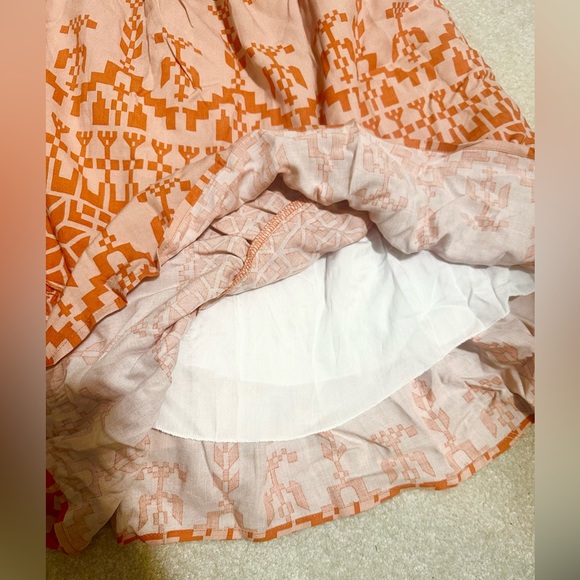 Orange and peach summer halter neck dress - Picture 5 of 7